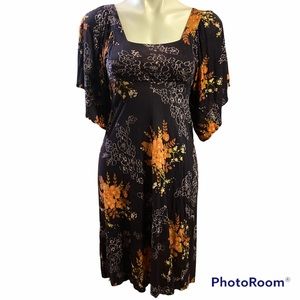 Anthropologie Maeve Purple and orange floral dress